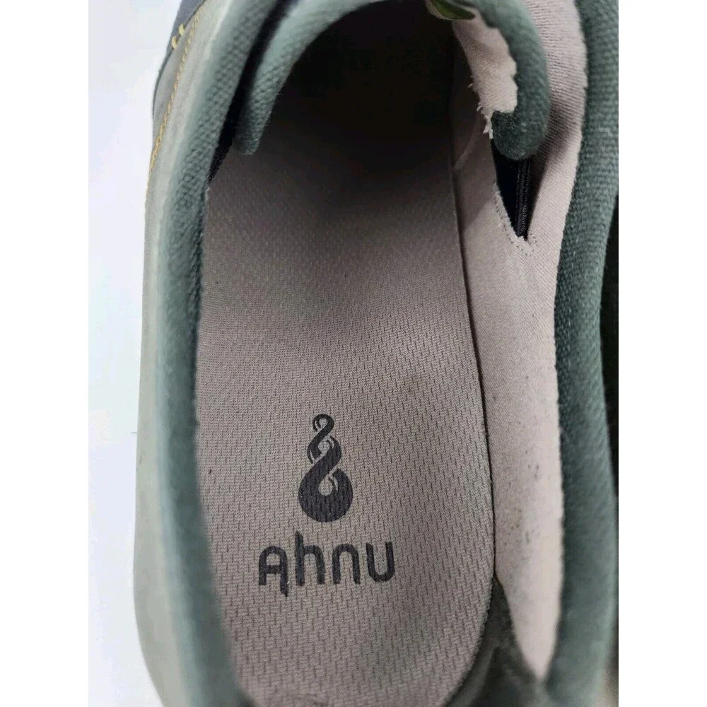 Ahnu North Beach Leather Canvas Slip-On Loafer Sneakers Gray Green COMFY Mens 11